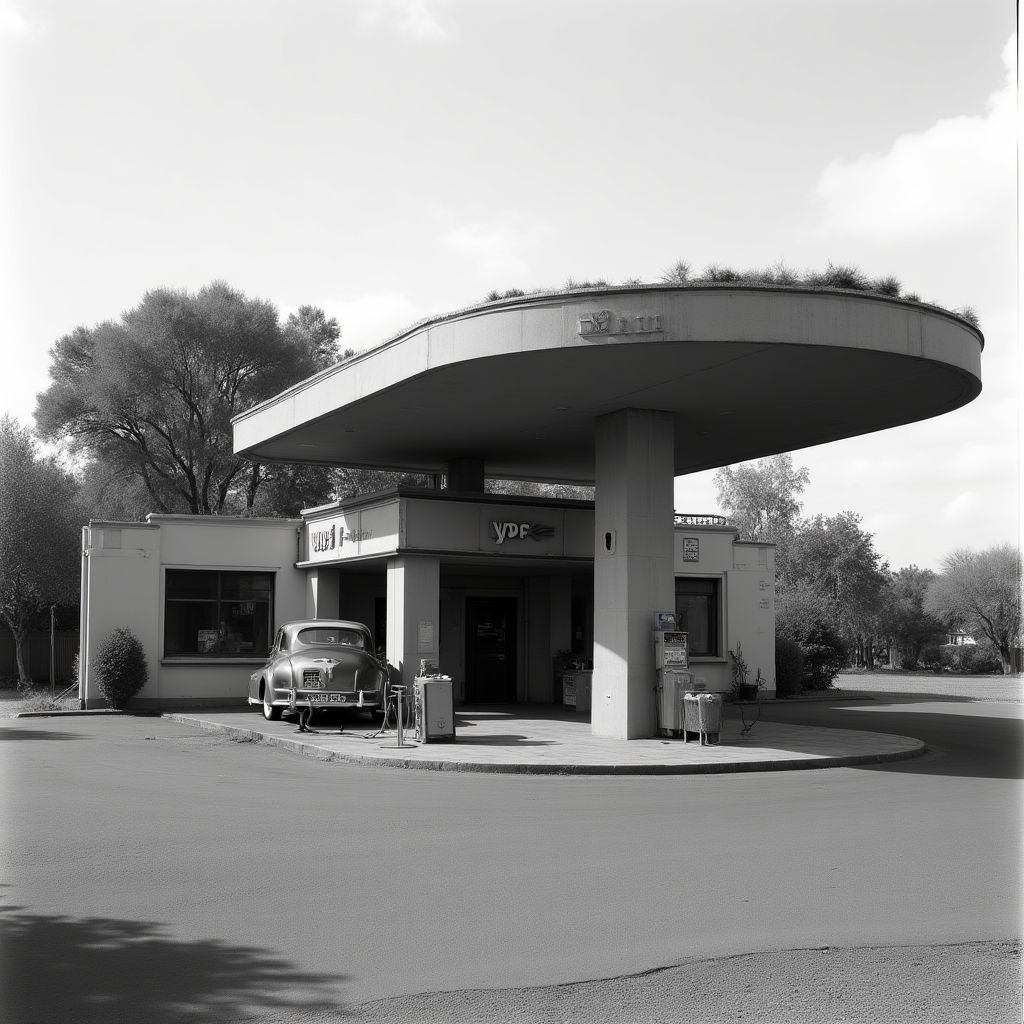 Estación histórica de YPF de los años 40